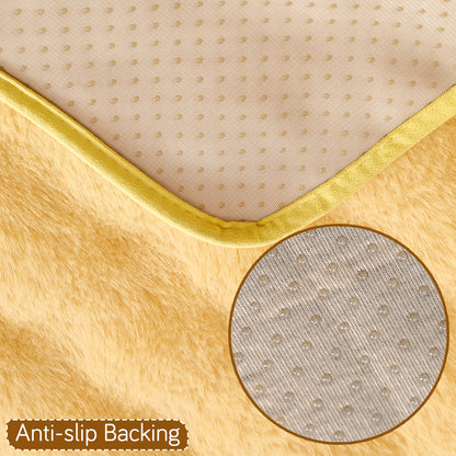 'FurHug' Premium Faux Rabbit Fur Sofa Seat Mats, Honey Yellow