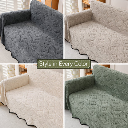 Buy Multiple Colours Wavy Petal Crest Series Plush Sofa Throw 