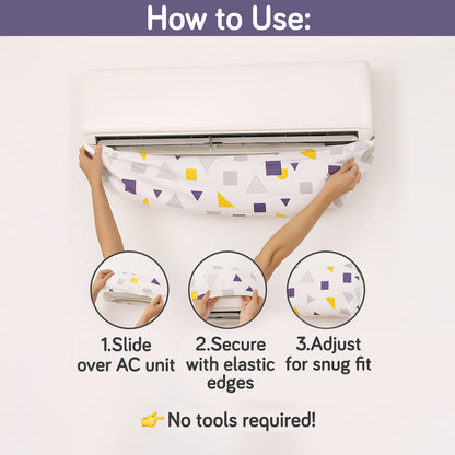 Dustproof, Waterproof & Washable Indoor AC Cover - Geometric Abstract
