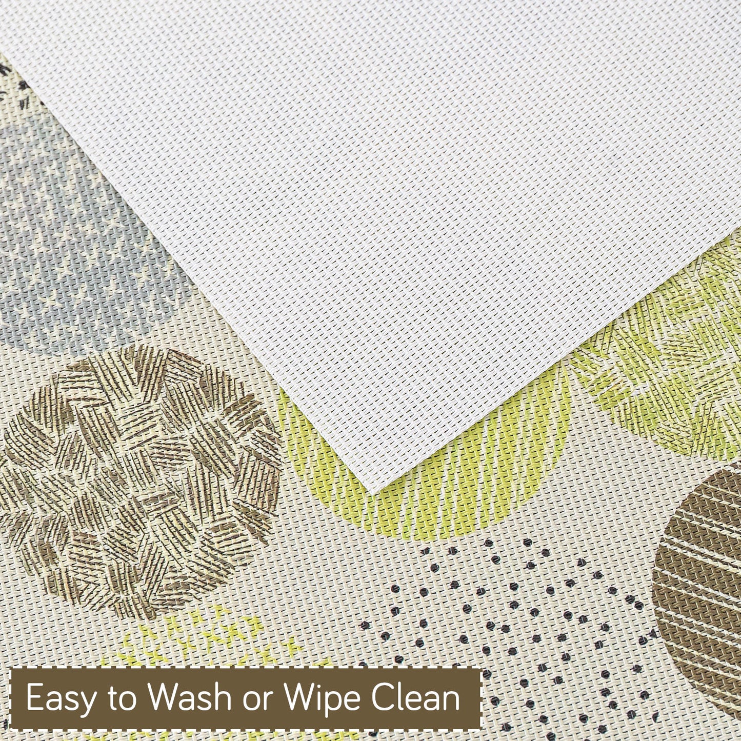 Color Splash PVC Mats for Dining Table, Bubble - Lemon Yellow