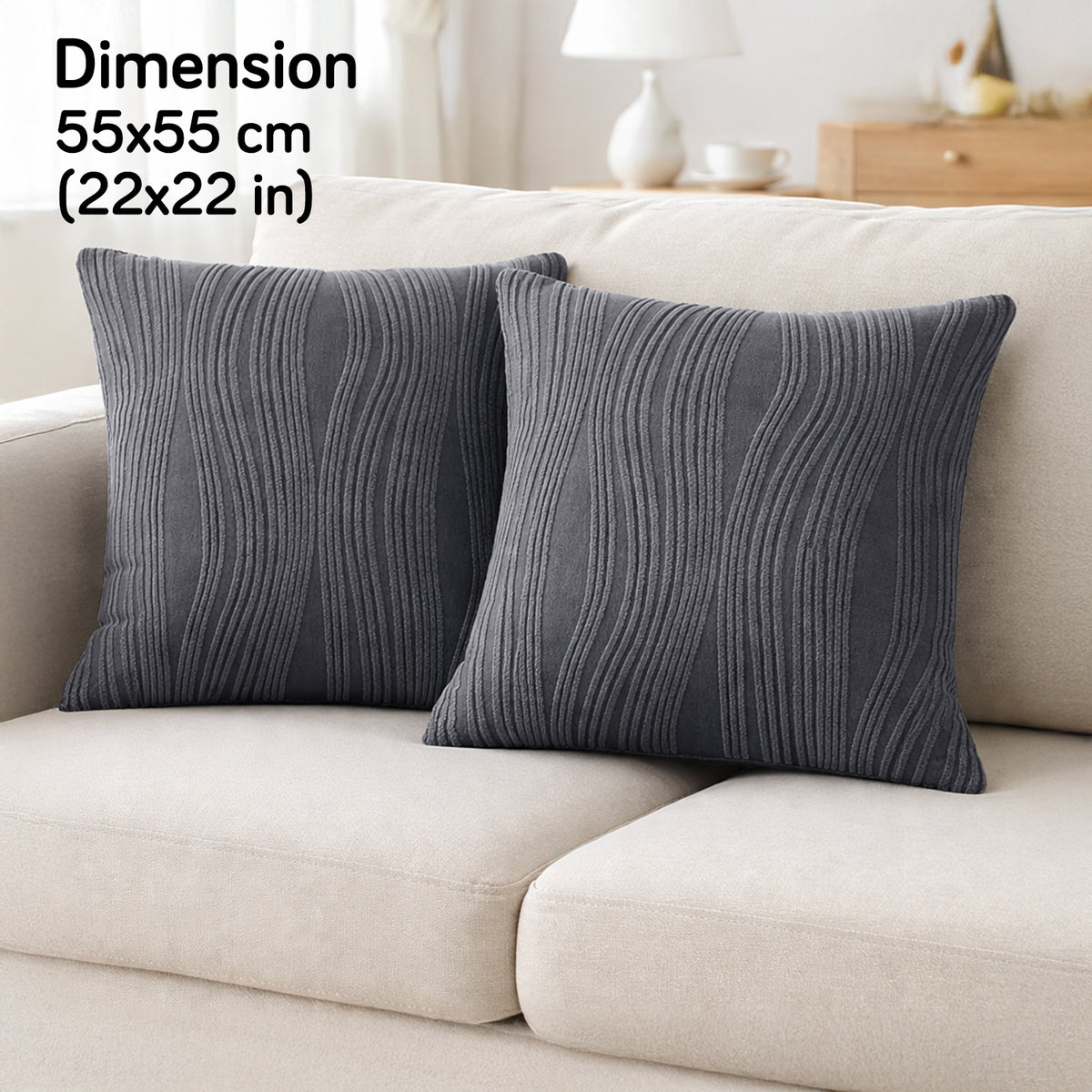 Nestiva Series Premium Knitting Jacquard Sofa Cushion Cover - Porpoise Grey