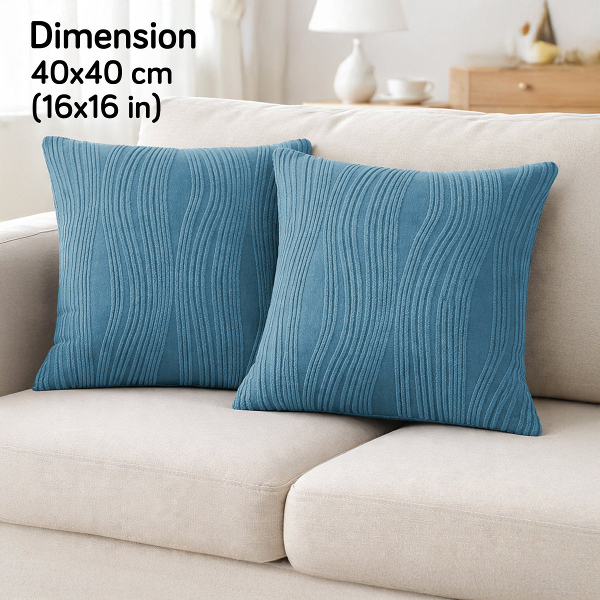Nestiva Series Premium Knitting Jacquard Sofa Cushion Cover - Sea Blue