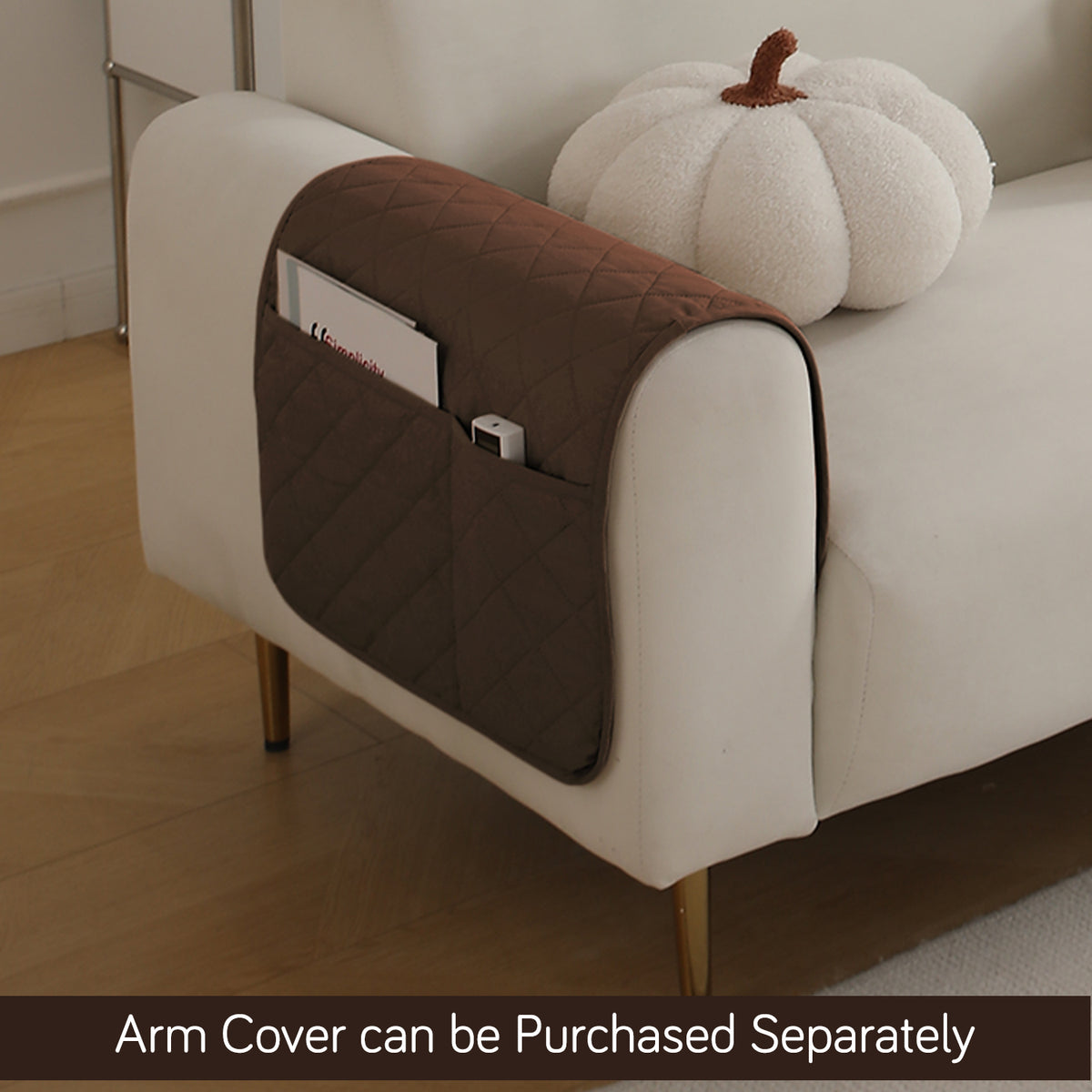 Drylin Quilted Sofa Cover Mat, Brown