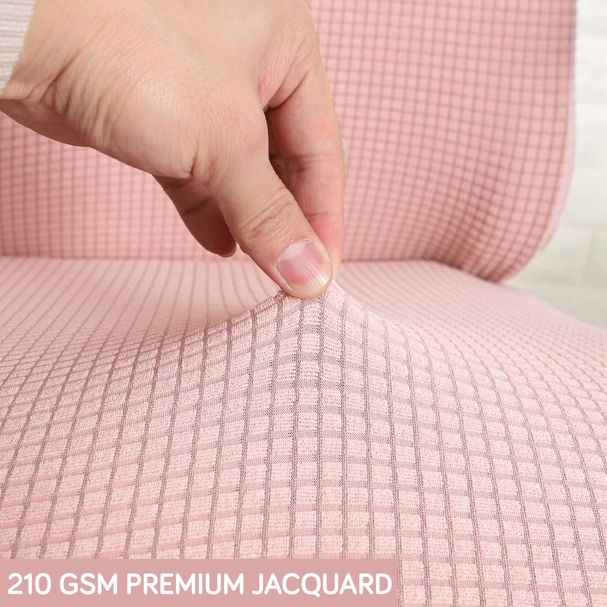 Water Repellent Office Chair Cover for Desk Chair (Mid-Back) – 210 GSM Stretch Jacquard – Washable, Durable & Anti-Slip – Fits Mid-Back Office Chairs, Pink