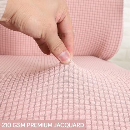 Water Repellent Office Chair Cover for Desk Chair (Mid-Back) – 210 GSM Stretch Jacquard – Washable, Durable & Anti-Slip – Fits Mid-Back Office Chairs, Pink