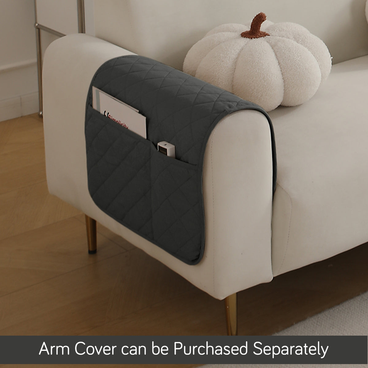Drylin Quilted Sofa Cover Mat, Grey
