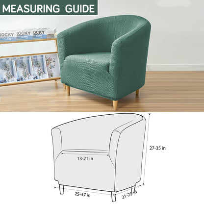 HOKIPO Premium Jacquard Stretchable Tub Chair Cover Slipcover, Continental Green