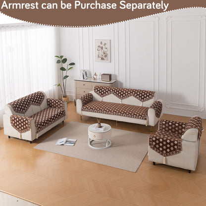 Heritage Weave Premium Jacquard Sofa Cover Set with Tassels - Russet Brown
