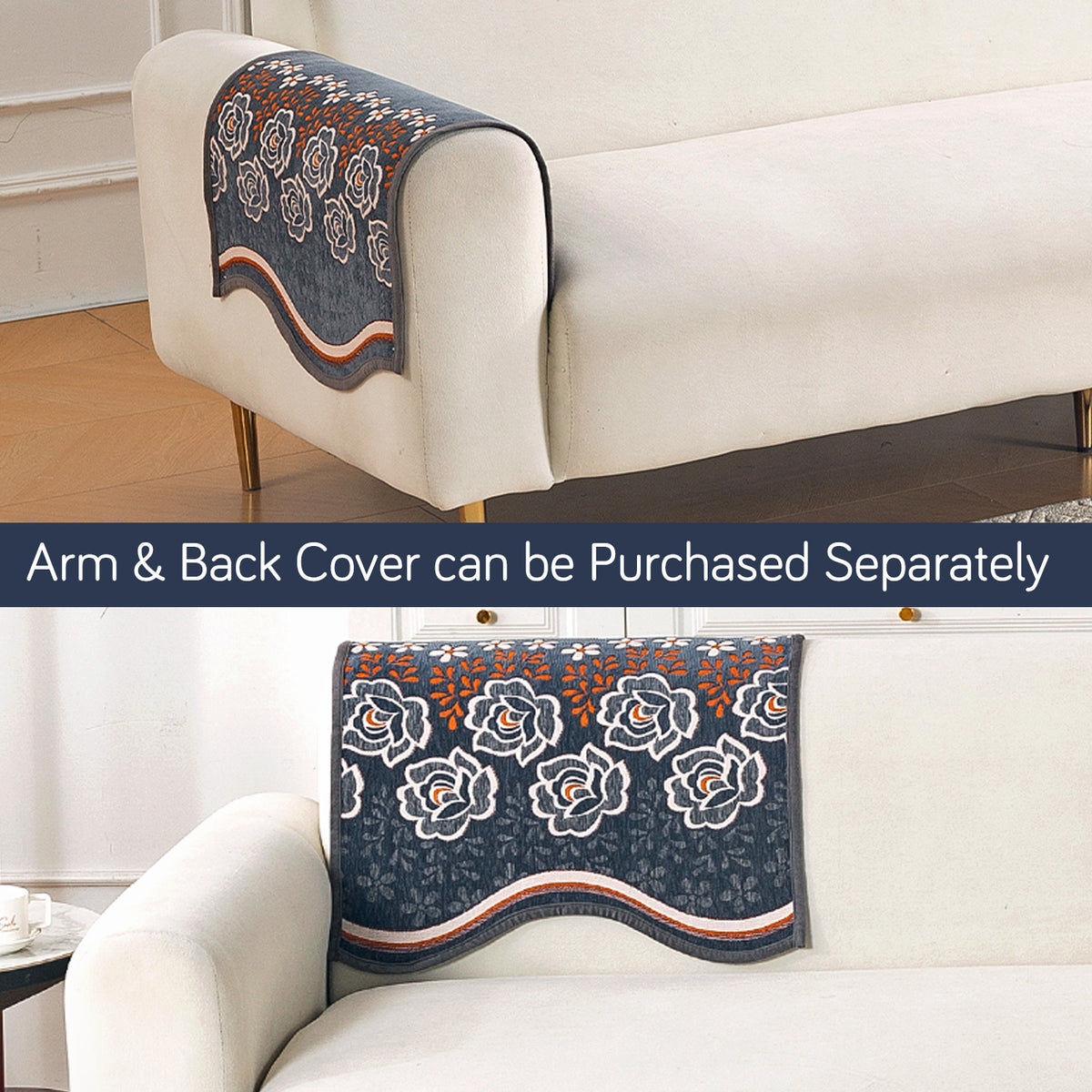 Serene Curves Sofa Cover Mat, Blossom Flower