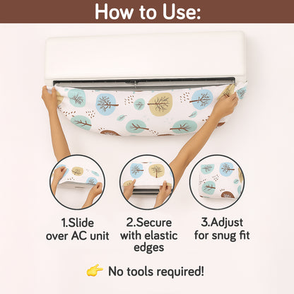 Dustproof, Waterproof & Washable Indoor AC Cover - Nature Trees