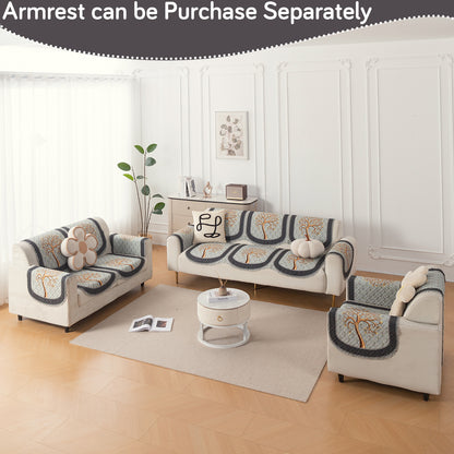 LoomVerse Quilted Sofa Cover Set Washable Sofa Panel for Seat & Back - Tranquil Tree