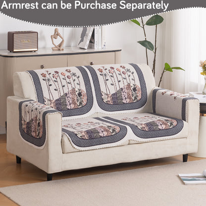 HeavenHue Fleece Soft Touch Quilted Sofa Cover Set Washable Sofa Panel for Seat & Back - Mystic Wings