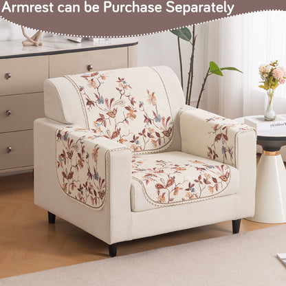 HeavenHue Fleece Soft Touch Quilted Sofa Cover Set – Washable Sofa Panel for Seat & Back - Autumn Whisper