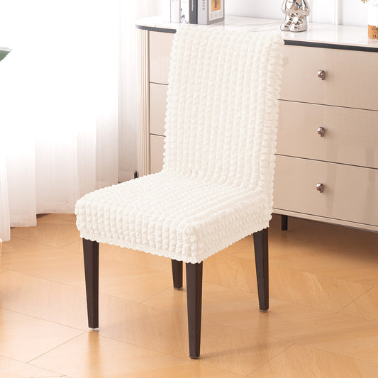 Aria Nova Bubble 280 GSM Dining Chair Cover Set of 1/2/4/6, Light Cream