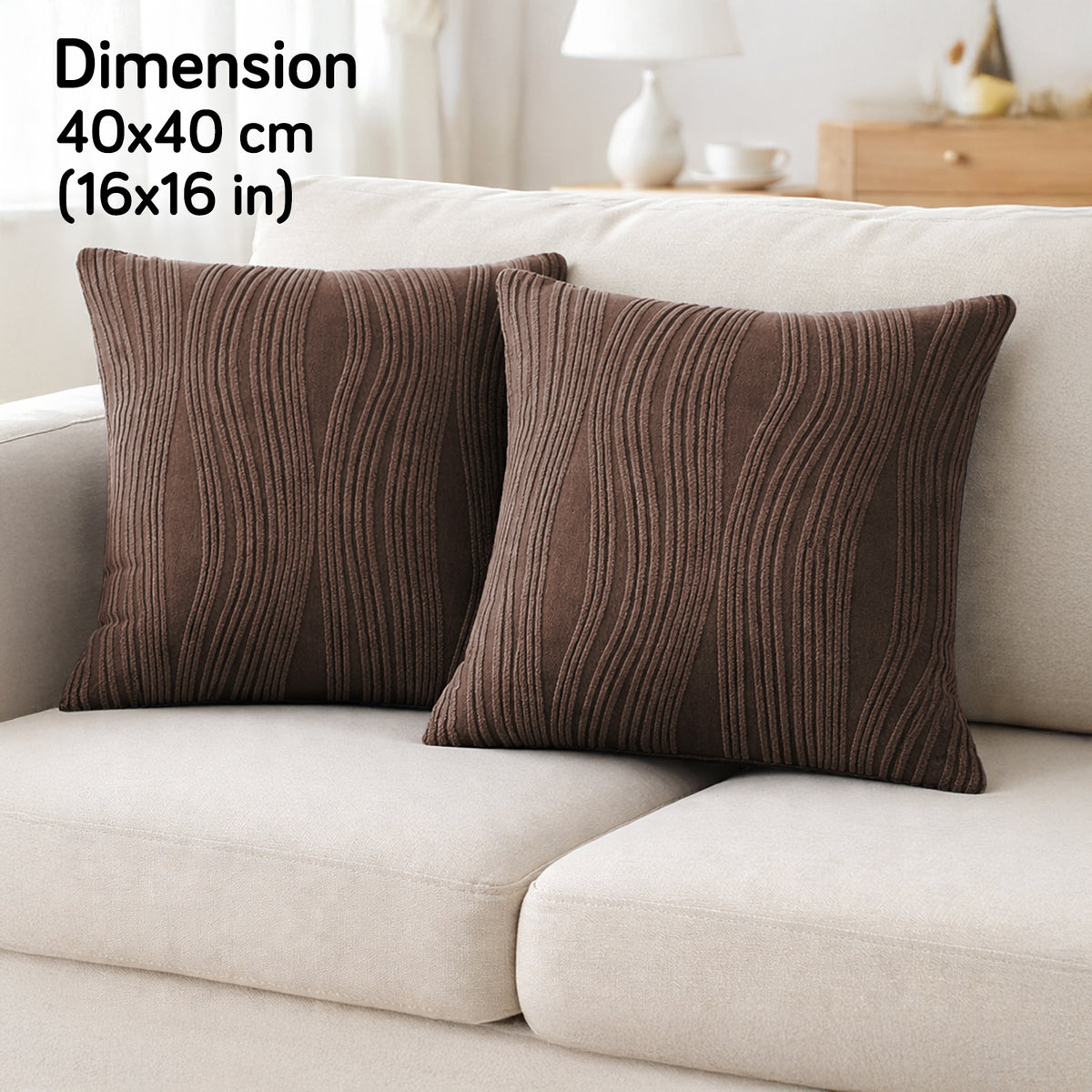 Nestiva Series Premium Knitting Jacquard Sofa Cushion Cover - Chocolate Brown