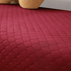 Quilted Sofa Cover Mat for 1/2/3 Seater Sofa, Maroon