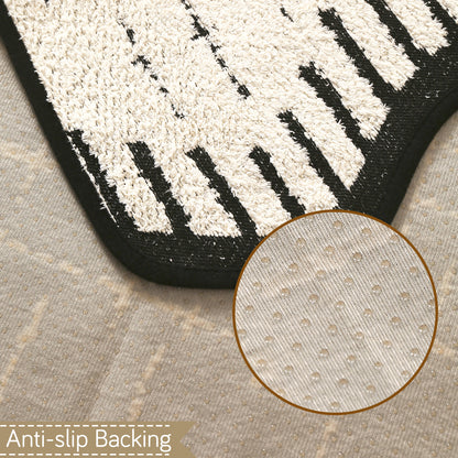 Premium Supple Soft Wavy with Curve Sofa Cover Mat, Off-White