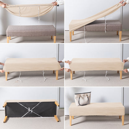 Nestiva Series 200gsm Knitting Jacquard Bench Cover - Skimmed Cream