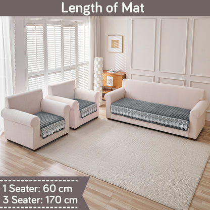 BelleLace Series 5-Seater Sofa Cover (3+1+1), Porpoise Grey