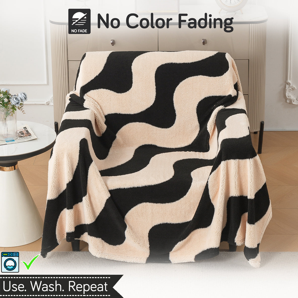 Buy Wavy Stripe Noirea Series Luxury Plush Sofa Throw 