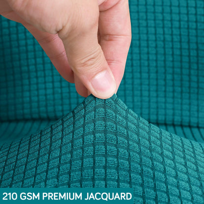 Water Repellent Office Chair Cover for Desk Chair (Mid-Back) – 210 GSM Stretch Jacquard – Washable, Durable & Anti-Slip – Fits Mid-Back Office Chairs, Teal