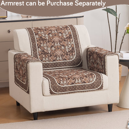 LoomVerse Quilted Sofa Cover Set Washable Sofa Panel for Seat & Back - Rustic Lattice
