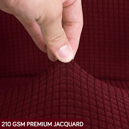 Water Repellent Office Chair Cover for Desk Chair (Mid-Back) – 210 GSM Stretch Jacquard – Washable, Durable & Anti-Slip – Fits Mid-Back Office Chairs, Burgundy