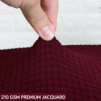 Water Repellent Office Chair Cover for Task Chair – 210 GSM Stretchable Jacquard – Washable & Anti-Slip – Fits Small Office Chairs Without Headrest, Burgundy