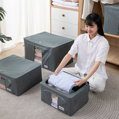 Wardrobe Organizer 600D Oxford Fabric Cloth Storage Box, 24 ltr / 44 ltr / 66 ltr / 88 ltr, Grey