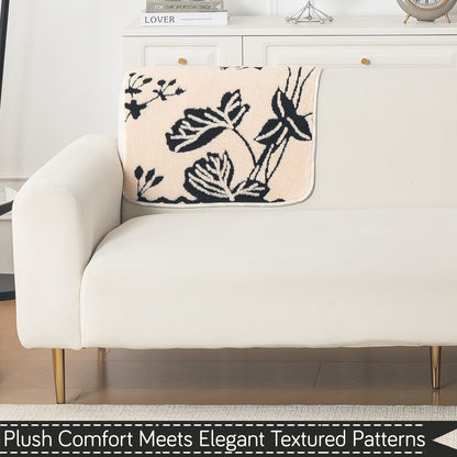 Luxury Plush Sherpa Anti-Slip Sofa Cover Mat, 'Noirea Series'| Butterfly Garden