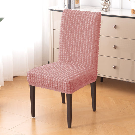 Aria Nova Bubble 280 GSM Dining Chair Cover Set of 1/2/4/6, Tea Rose Pink