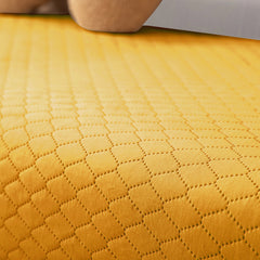 Quilted Sofa Cover Mat for 1/2/3 Seater Sofa, Yellow