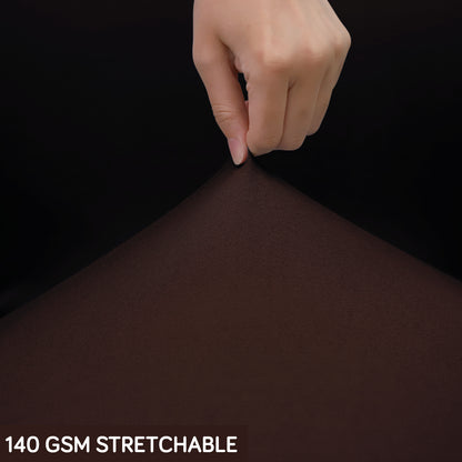 Office Chair Cover for Desk Chair (Mid-Back) – 140 GSM Stretch Fabric – Washable, Durable & Anti-Slip – Fits Mid-Back Office Chairs, Brown