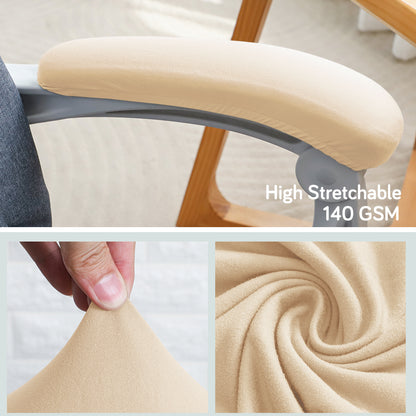 140gsm Armrest Covers for Office Chair (Elastic Style), 1 Pair, Beige