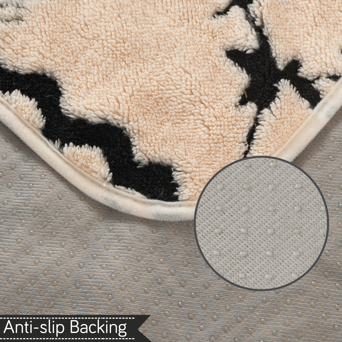 Luxury Plush Sherpa Anti Slip Combination Sofa Mat, 'Noirea Series'|Butterfly Garden