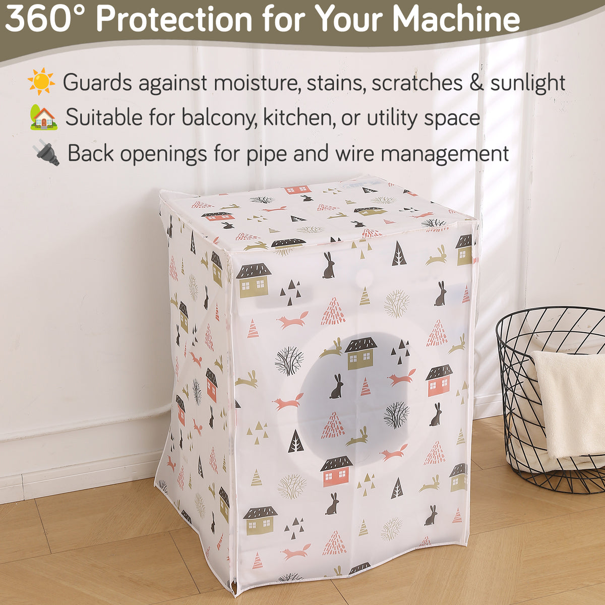 Buy Woodland Village Print top load washing machine cover | Hokipo