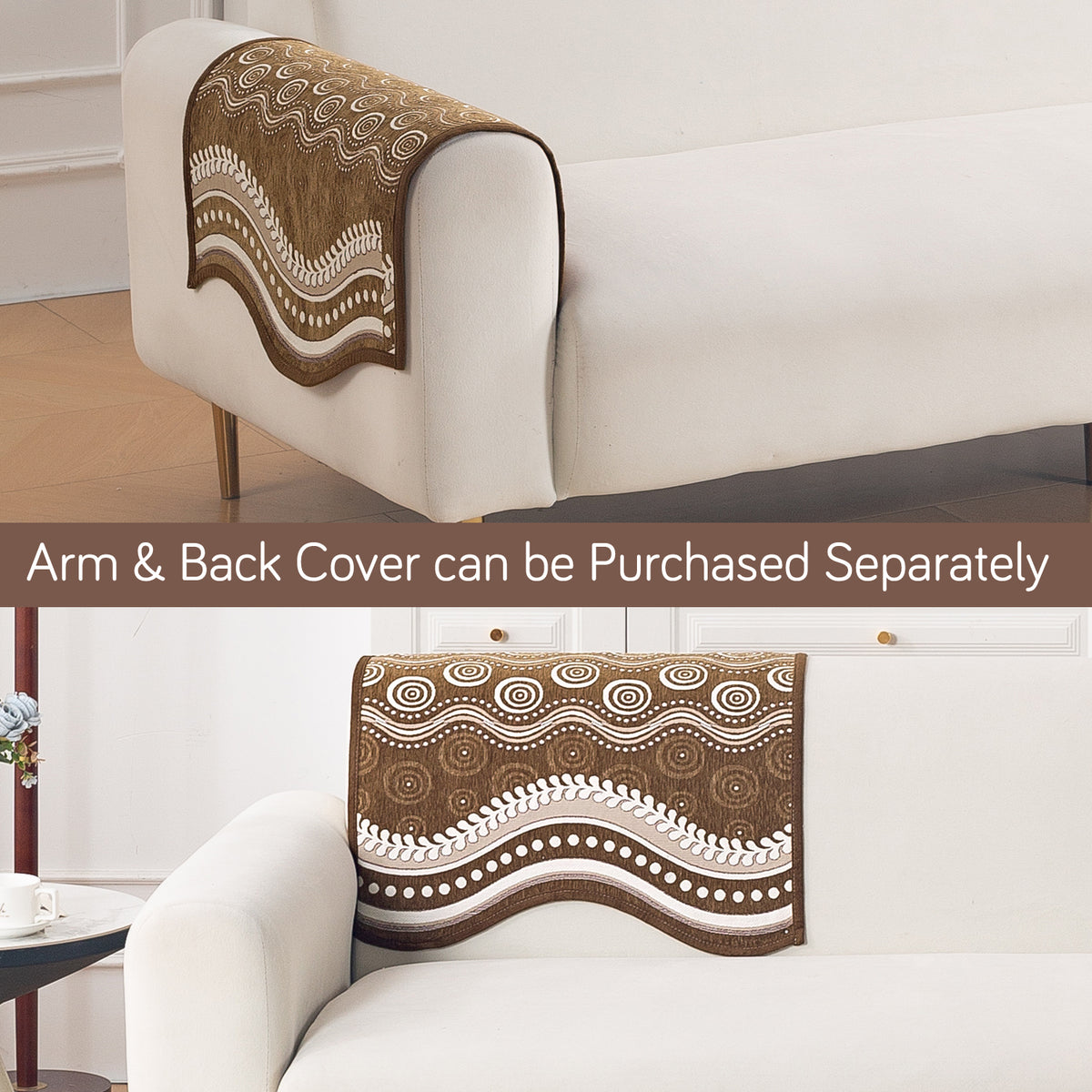 Serene Curves Sofa Cover Mat, Flowy Swirl