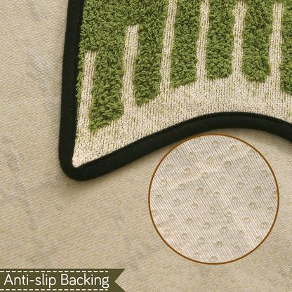 Premium Supple Soft Wavy with Curve Sofa Cover Mat, Green