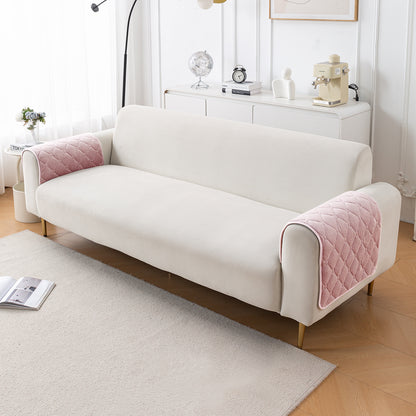 Diamond Tuft Plush Sofa Cover Mat, Blush Pink