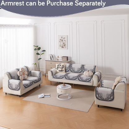 HeavenHue Fleece Soft Touch Quilted Sofa Cover Set Washable Sofa Panel for Seat & Back - Twilight Lace