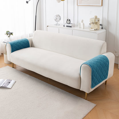 Diamond Tuft Plush Sofa Cover Mat, Dusty Teal