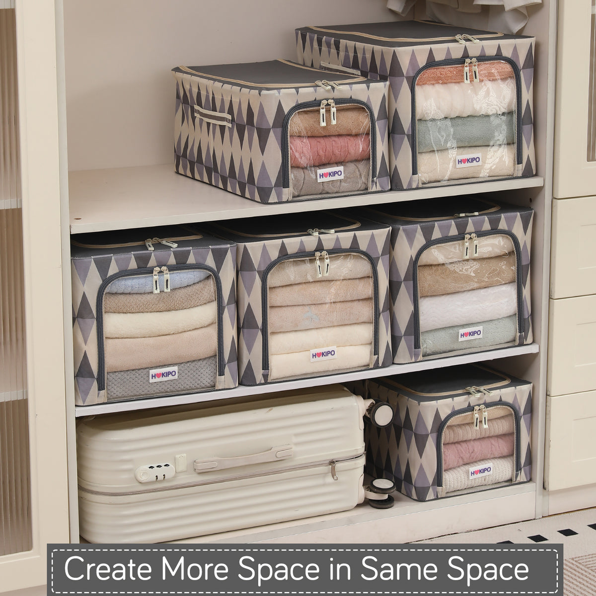 Foldable Cloth Storage  Box Organizer for Wardrobe - Ash Mirage