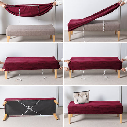 Nestiva Series 200gsm Knitting Jacquard Bench Cover - Burgundy