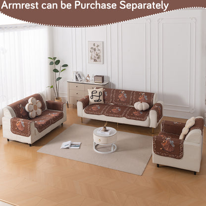 HeavenHue Fleece Soft Touch Quilted Sofa Cover Set Washable Sofa Panel for Seat & Back - Nritya Echo