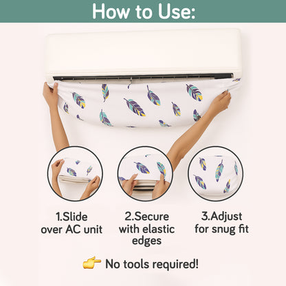 Dustproof, Waterproof & Washable Indoor AC Cover - Boho Feathers