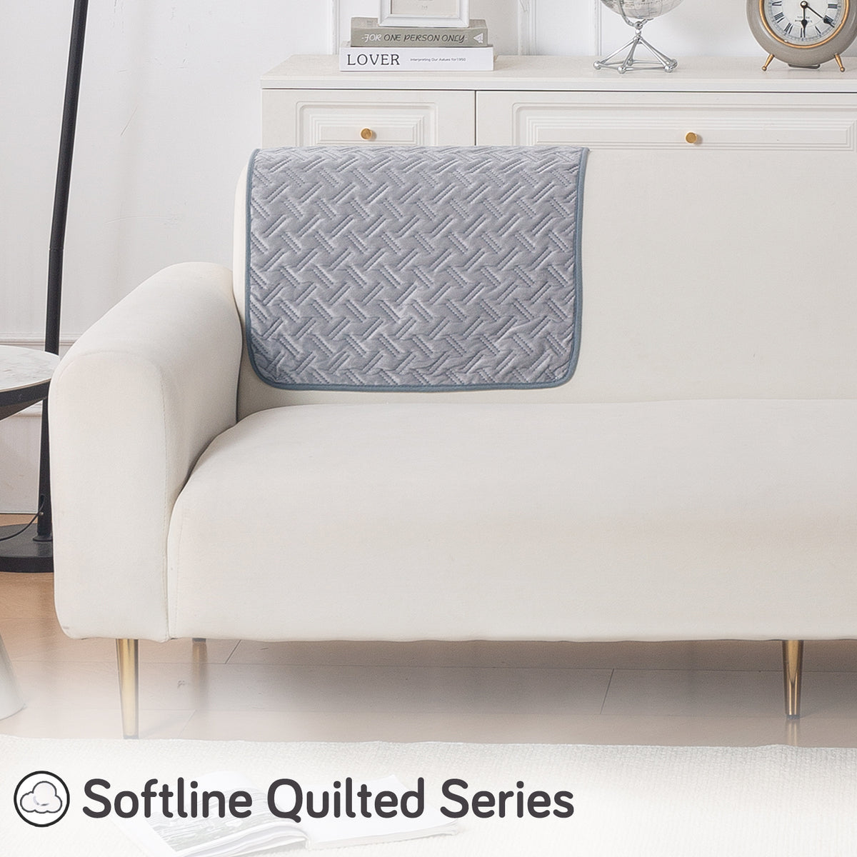 Softline Quilted Sofa Cover Mat, Arctic Grey