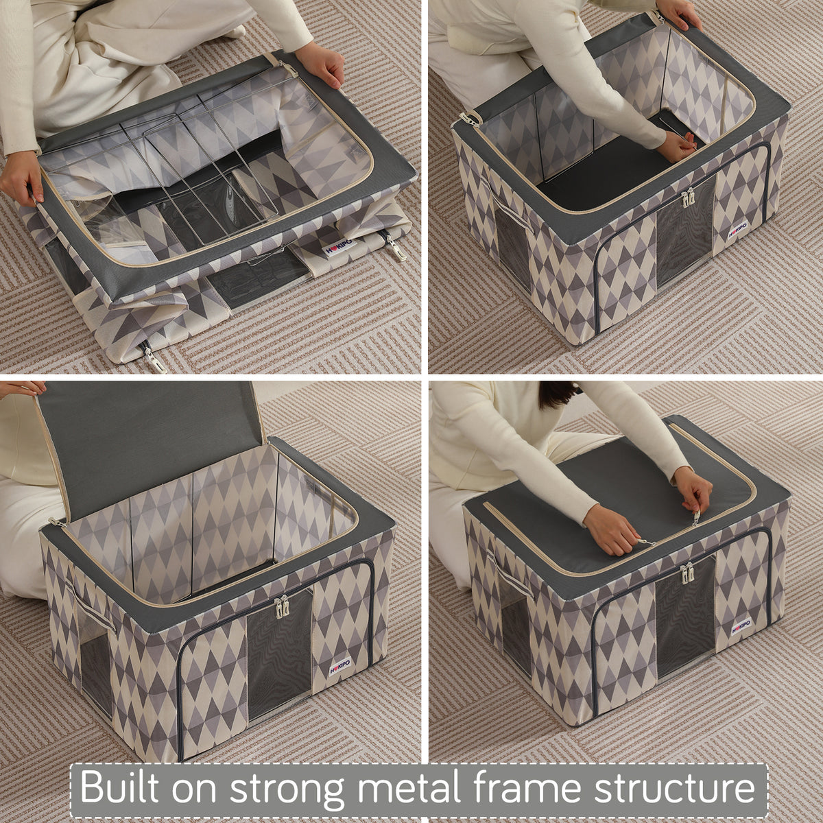 Folding Cloth Storage Box and Organizer for Wardrobe - Ash Mirage