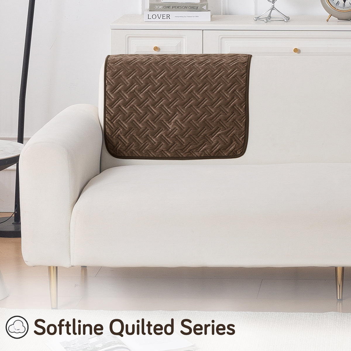 Softline Quilted Sofa Cover Mat, Chocolate Brown