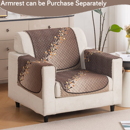 LoomVerse Quilted Sofa Cover Set Washable Sofa Panel for Seat & Back - Autumn Drape
