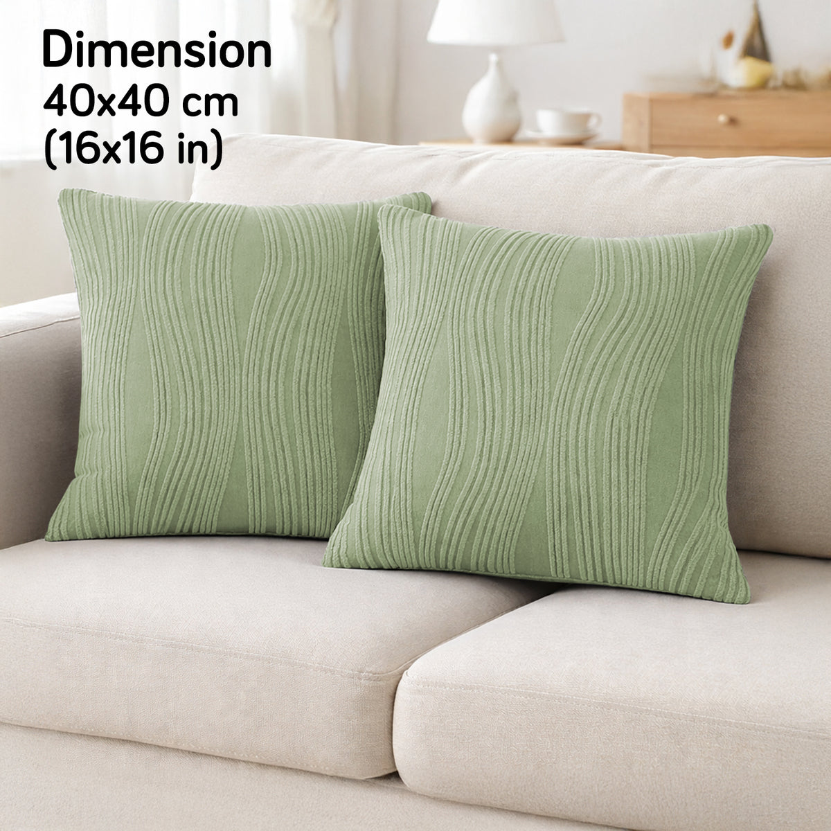 Nestiva Series Premium Knitting Jacquard Sofa Cushion Cover - Pastel Green